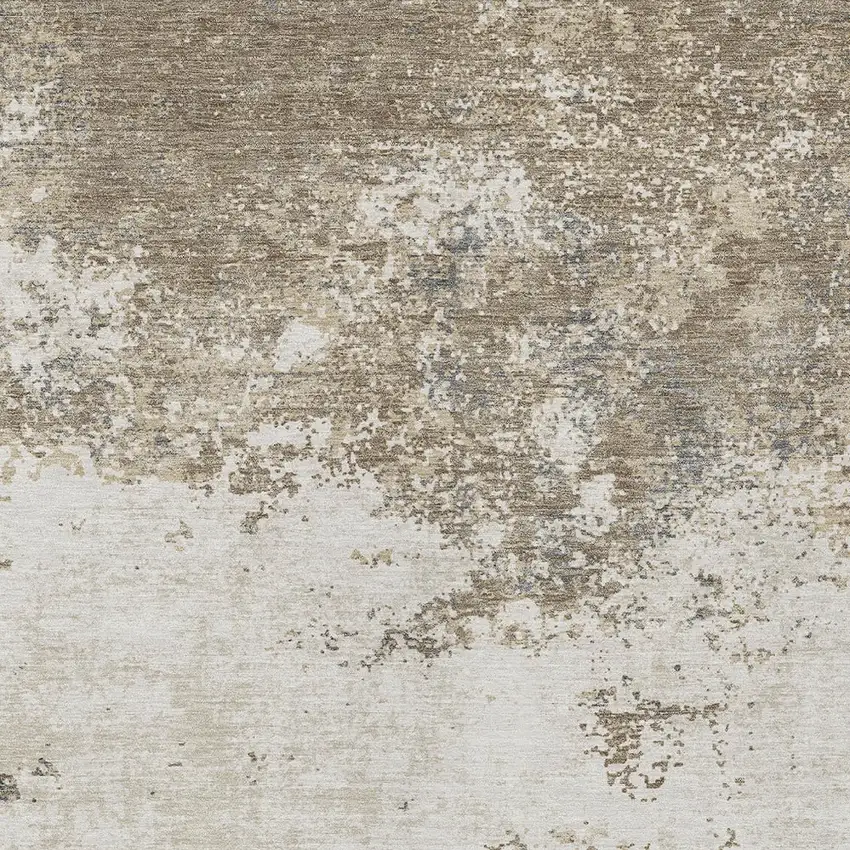 Taupe And Beige Abstract Washable Indoor Outdoor Area Rug Photo 6