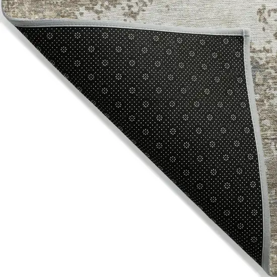 Taupe And Beige Abstract Washable Indoor Outdoor Area Rug Photo 4