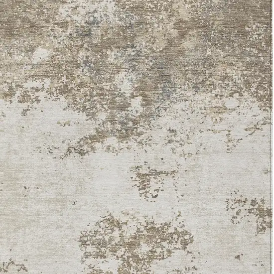 Taupe And Beige Abstract Washable Indoor Outdoor Area Rug Photo 6