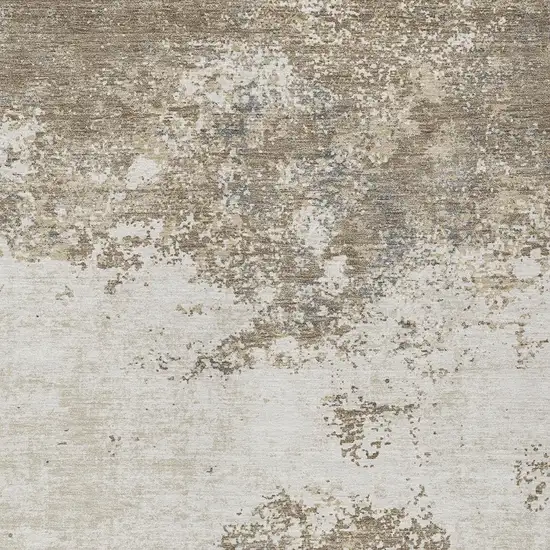 Taupe And Beige Abstract Washable Indoor Outdoor Area Rug Photo 6