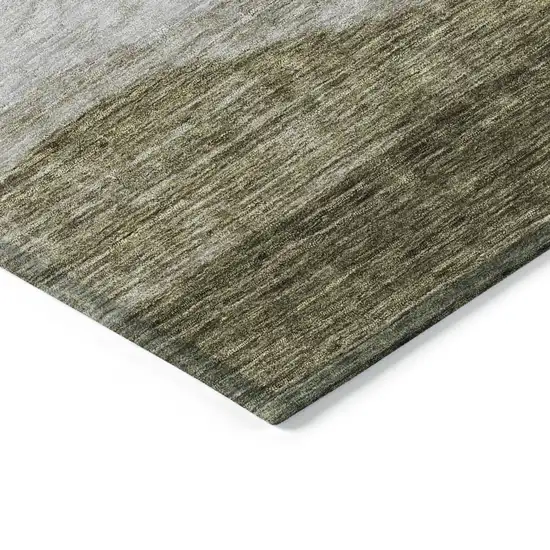Taupe And Beige Abstract Washable Indoor Outdoor Area Rug Photo 4