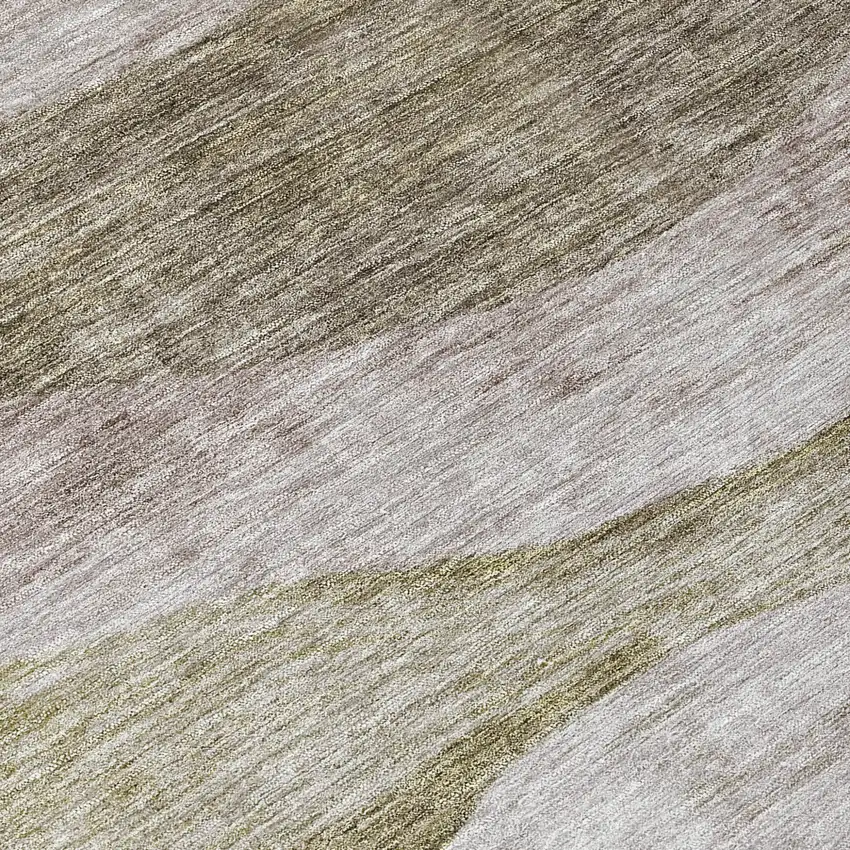 Taupe And Beige Abstract Washable Indoor Outdoor Area Rug Photo 8