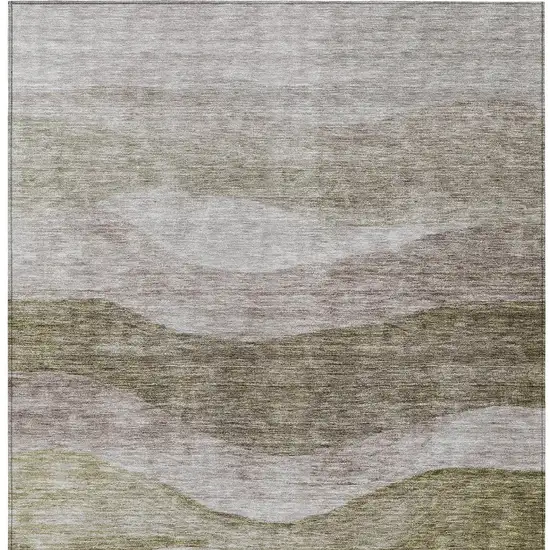 Taupe And Beige Abstract Washable Indoor Outdoor Area Rug Photo 5