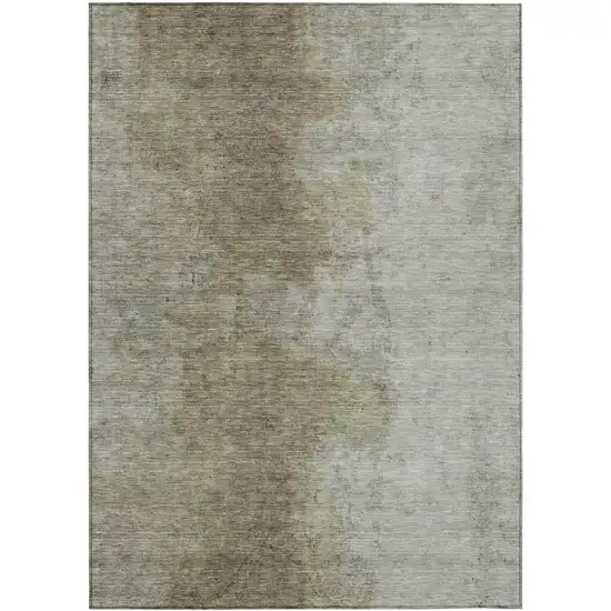 Taupe And Beige Abstract Washable Indoor Outdoor Area Rug Photo 1