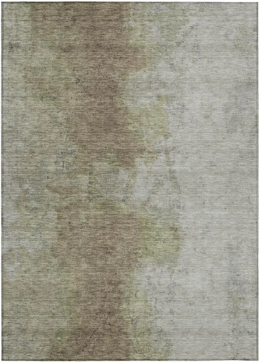 Taupe And Beige Abstract Washable Indoor Outdoor Area Rug Photo 1