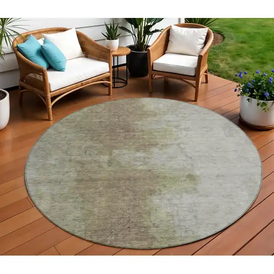 Taupe And Beige Abstract Washable Indoor Outdoor Area Rug Photo 2