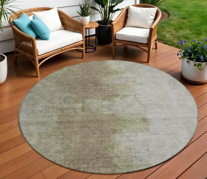 Taupe And Beige Abstract Washable Indoor Outdoor Area Rug Photo 2