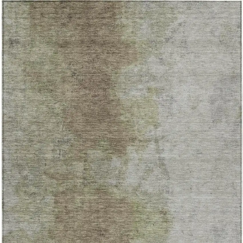 Taupe And Beige Abstract Washable Indoor Outdoor Area Rug Photo 4