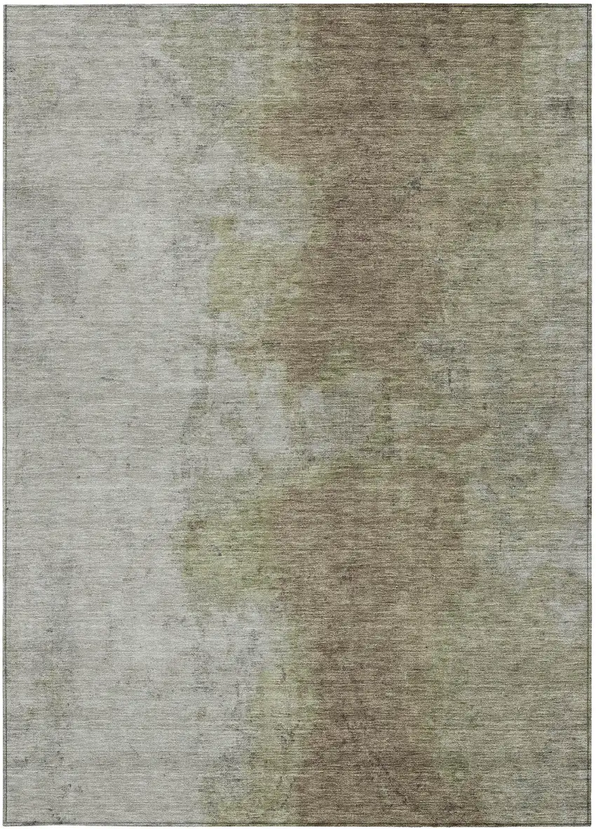 Taupe And Beige Abstract Washable Indoor Outdoor Area Rug Photo 3