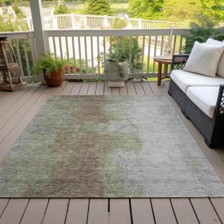 Taupe And Beige Abstract Washable Indoor Outdoor Area Rug Photo 9