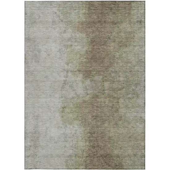 Taupe And Beige Abstract Washable Indoor Outdoor Area Rug Photo 3