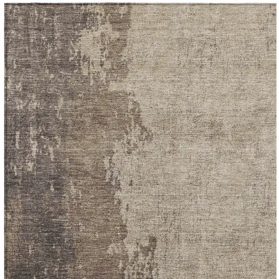Taupe And Beige Abstract Washable Indoor Outdoor Area Rug Photo 1
