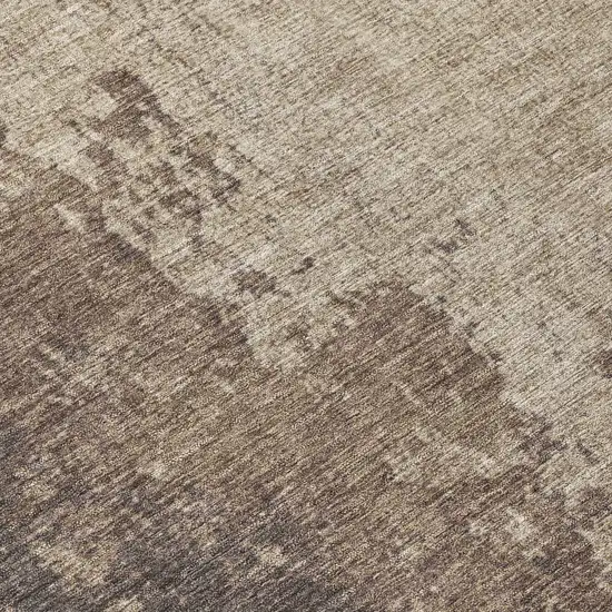Taupe And Beige Abstract Washable Indoor Outdoor Area Rug Photo 8