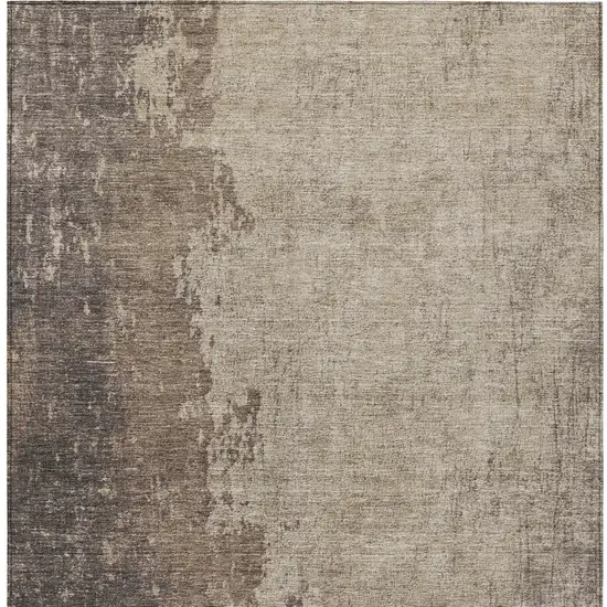Taupe And Beige Abstract Washable Indoor Outdoor Area Rug Photo 1