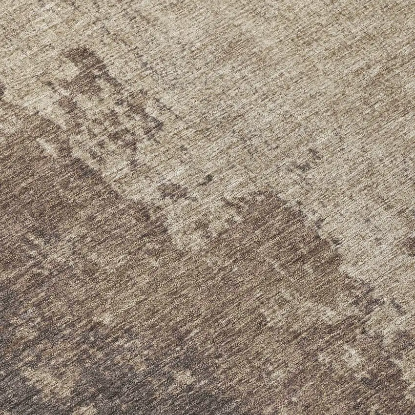Taupe And Beige Abstract Washable Indoor Outdoor Area Rug Photo 8