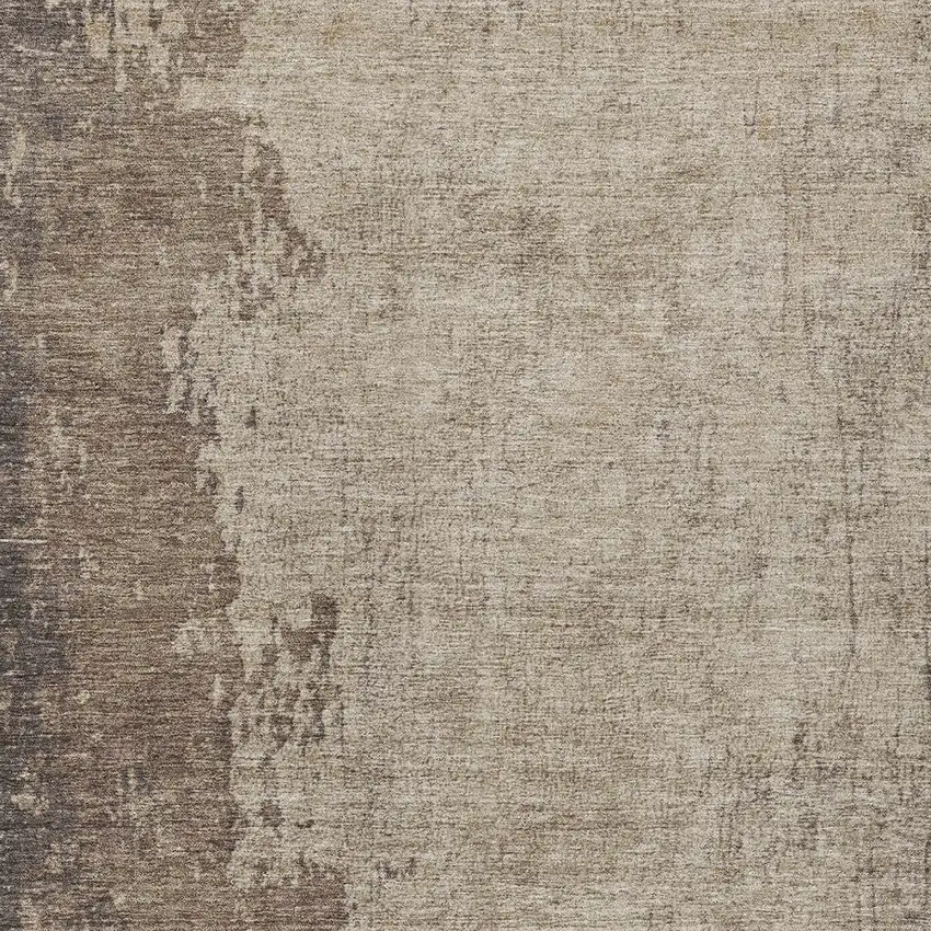 Taupe And Beige Abstract Washable Indoor Outdoor Area Rug Photo 1