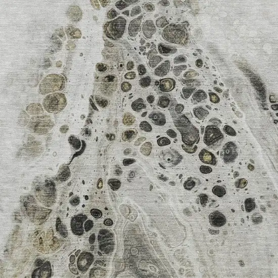 Taupe And Beige Abstract Washable Indoor Outdoor Area Rug Photo 3