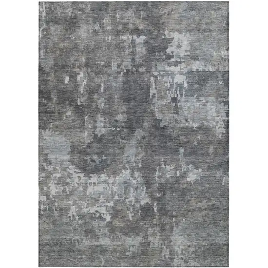 Taupe And Beige Abstract Washable Indoor Outdoor Area Rug Photo 2