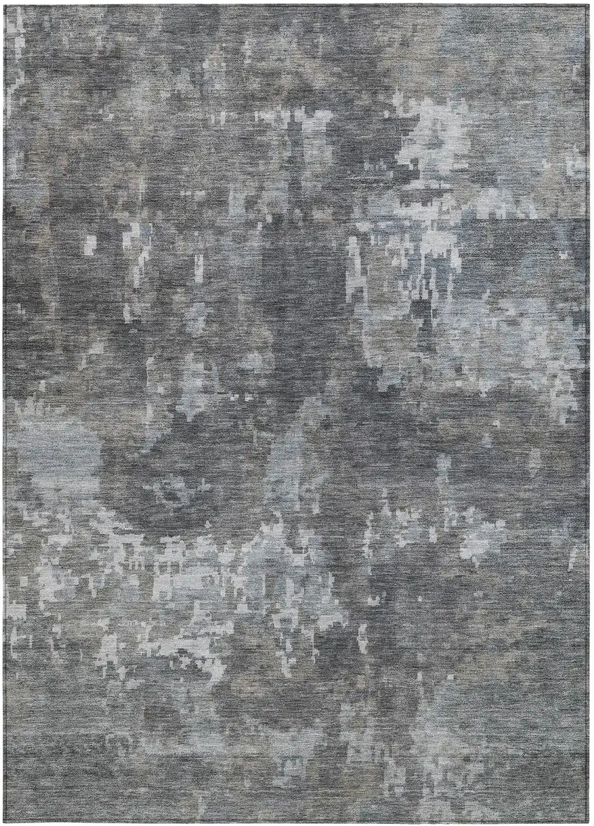 Taupe And Beige Abstract Washable Indoor Outdoor Area Rug Photo 2