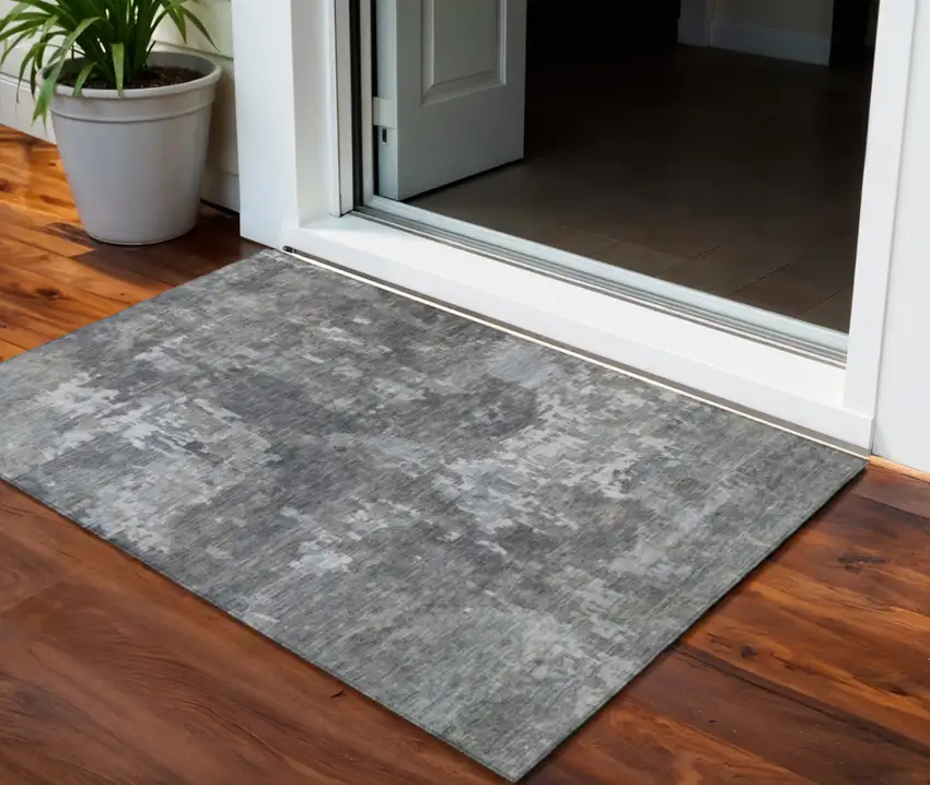 Taupe And Beige Abstract Washable Indoor Outdoor Area Rug Photo 1