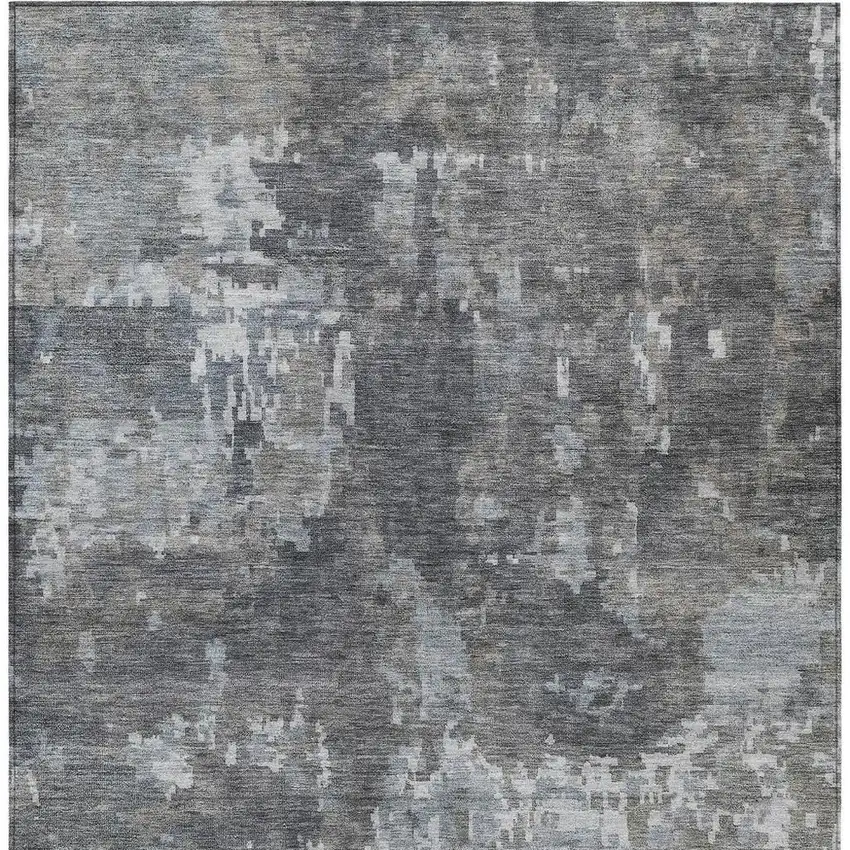 Taupe And Beige Abstract Washable Indoor Outdoor Area Rug Photo 3