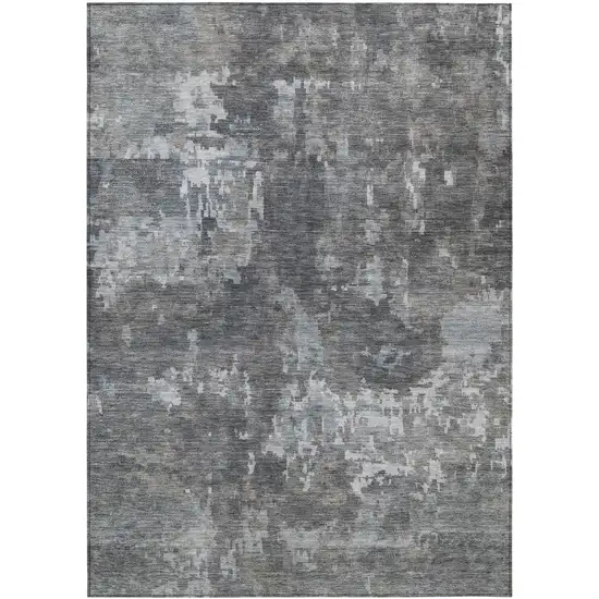 Taupe And Beige Abstract Washable Indoor Outdoor Area Rug Photo 1