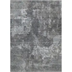 Photo of Taupe And Beige Abstract Washable Indoor Outdoor Area Rug