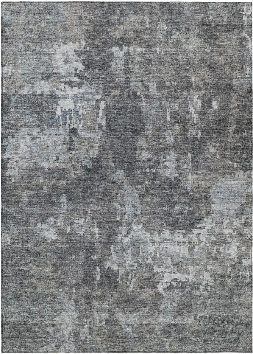Taupe And Beige Abstract Washable Indoor Outdoor Area Rug Photo 1