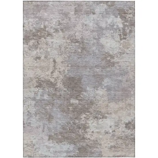Taupe And Beige Abstract Washable Indoor Outdoor Area Rug Photo 8