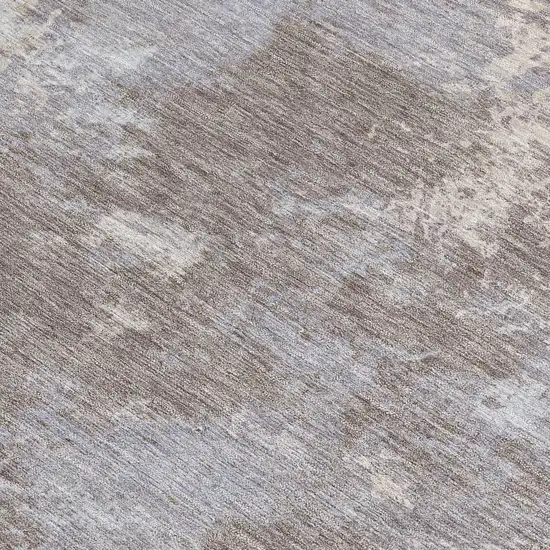 Taupe And Beige Abstract Washable Indoor Outdoor Area Rug Photo 2
