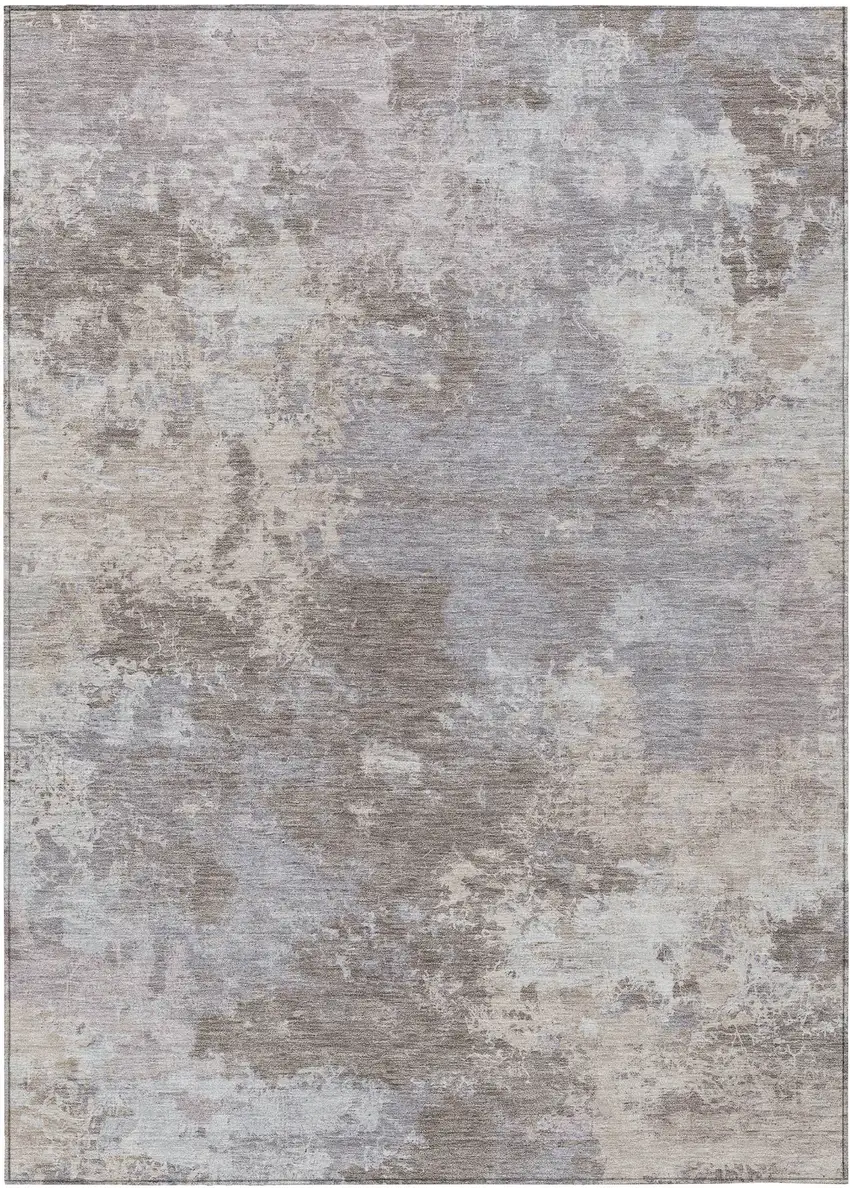 Taupe And Beige Abstract Washable Indoor Outdoor Area Rug Photo 8