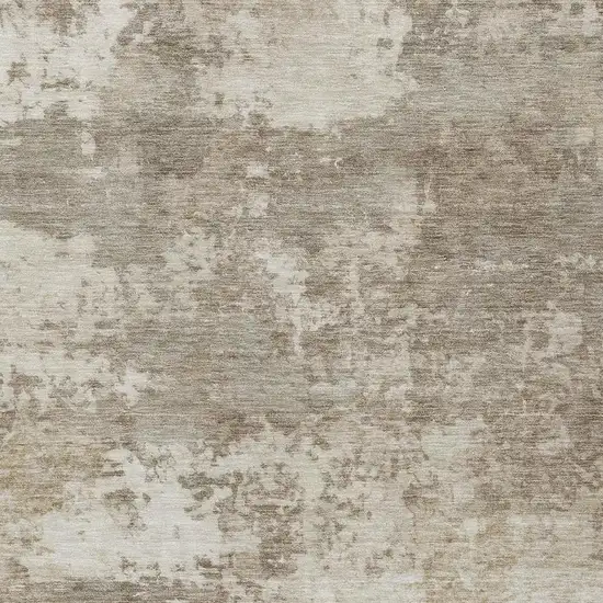 Taupe And Beige Abstract Washable Indoor Outdoor Area Rug Photo 2