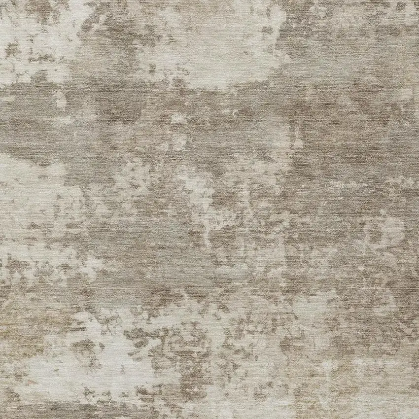 Taupe And Beige Abstract Washable Indoor Outdoor Area Rug Photo 2