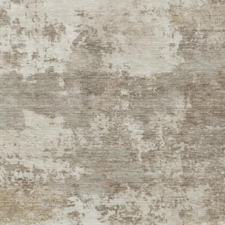 Taupe And Beige Abstract Washable Indoor Outdoor Area Rug Photo 2