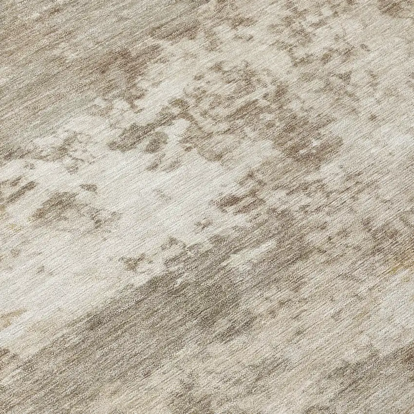Taupe And Beige Abstract Washable Indoor Outdoor Area Rug Photo 6