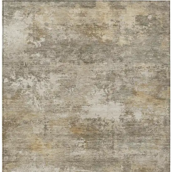 Taupe And Beige Abstract Washable Indoor Outdoor Area Rug Photo 3