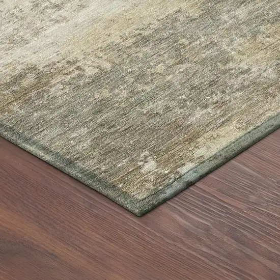 Taupe And Beige Abstract Washable Indoor Outdoor Area Rug Photo 5