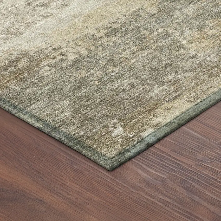 Taupe And Beige Abstract Washable Indoor Outdoor Area Rug Photo 5