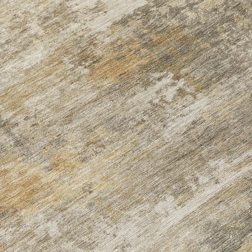 Taupe And Beige Abstract Washable Indoor Outdoor Area Rug Photo 6
