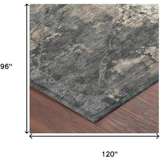 Taupe And Beige Abstract Washable Indoor Outdoor Area Rug Photo 6
