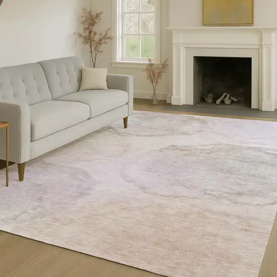 Taupe And Beige Abstract Washable Indoor Outdoor Area Rug Photo 6