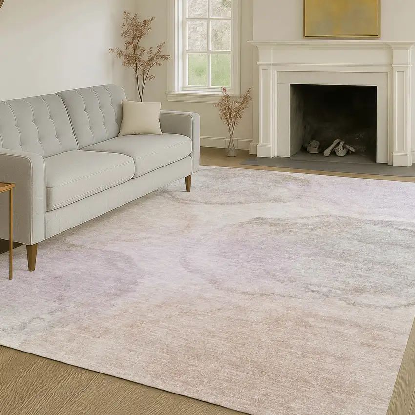 Taupe And Beige Abstract Washable Indoor Outdoor Area Rug Photo 6