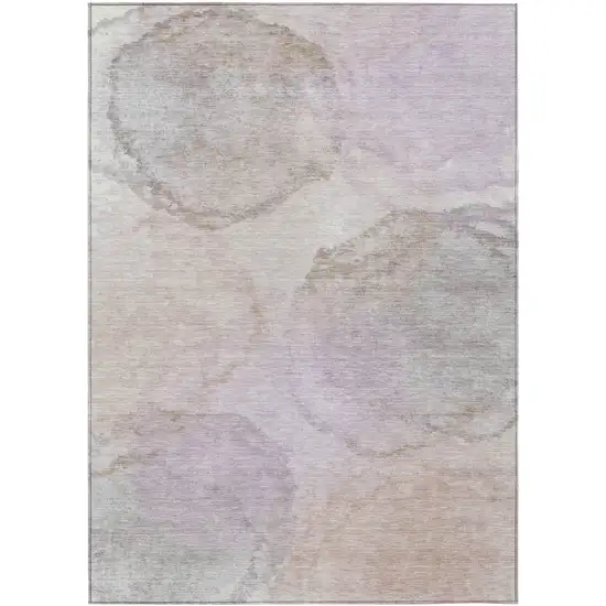 Taupe And Beige Abstract Washable Indoor Outdoor Area Rug Photo 1