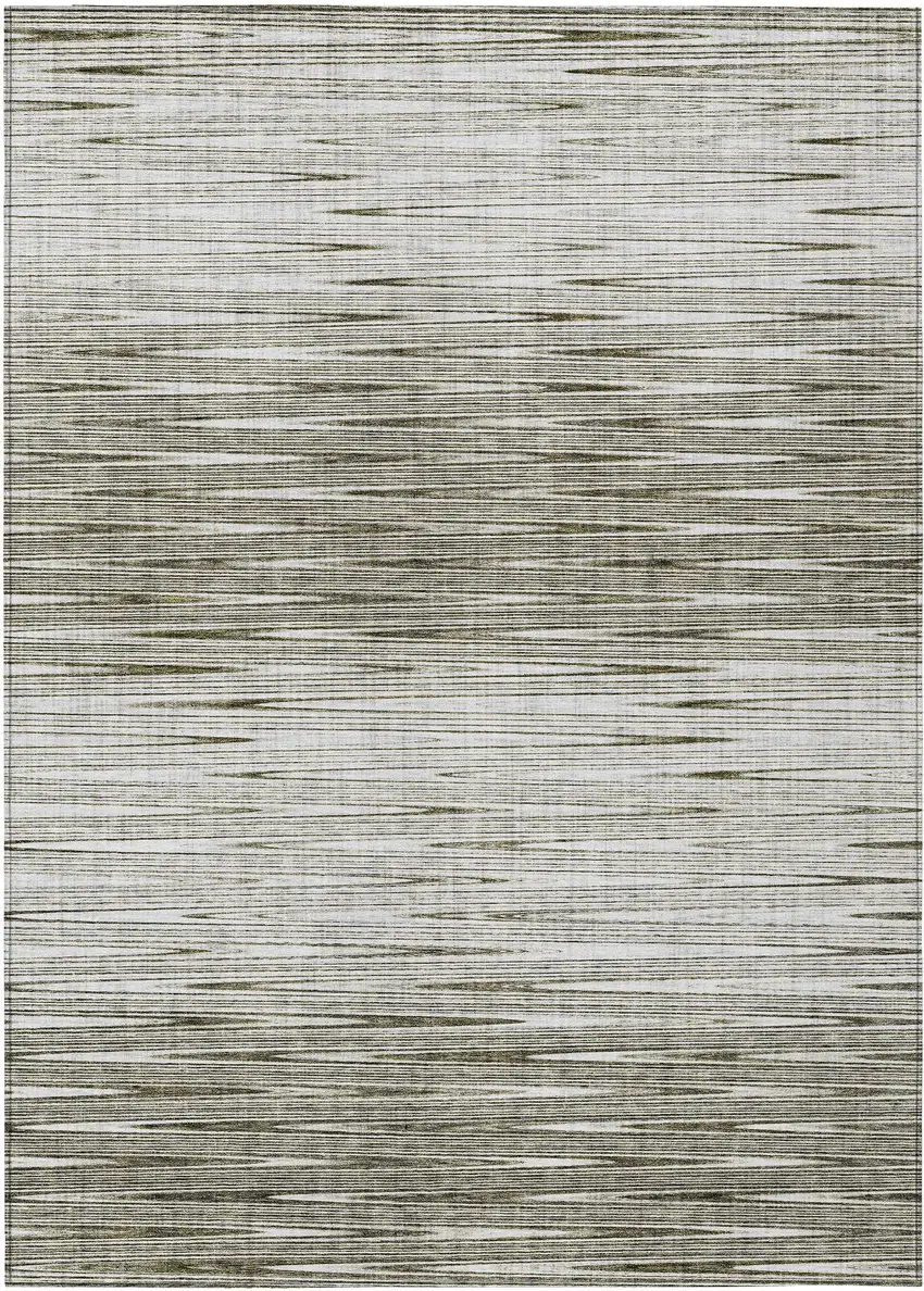 Taupe And Beige Abstract Washable Indoor Outdoor Area Rug Photo 2