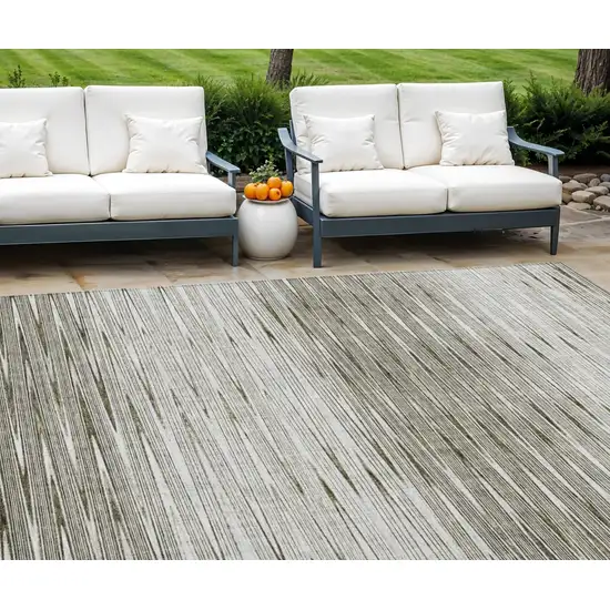 Taupe And Beige Abstract Washable Indoor Outdoor Area Rug Photo 1
