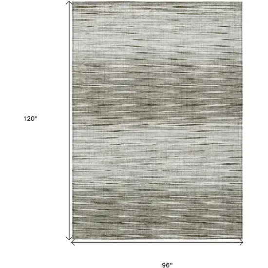 Taupe And Beige Abstract Washable Indoor Outdoor Area Rug Photo 3