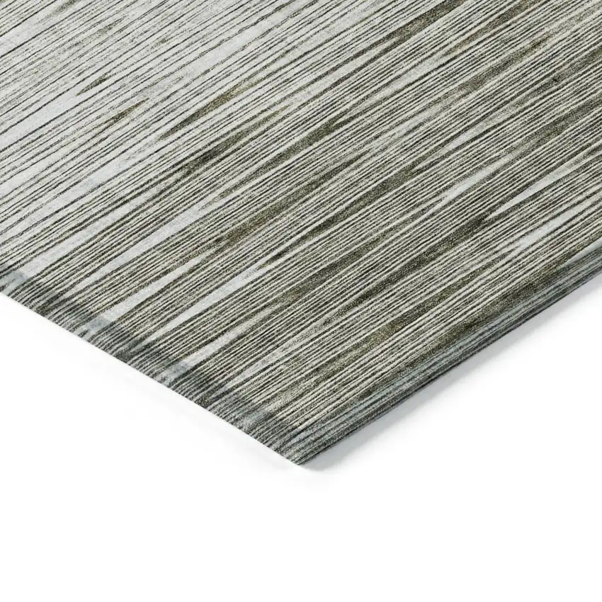 Taupe And Beige Abstract Washable Indoor Outdoor Area Rug Photo 5