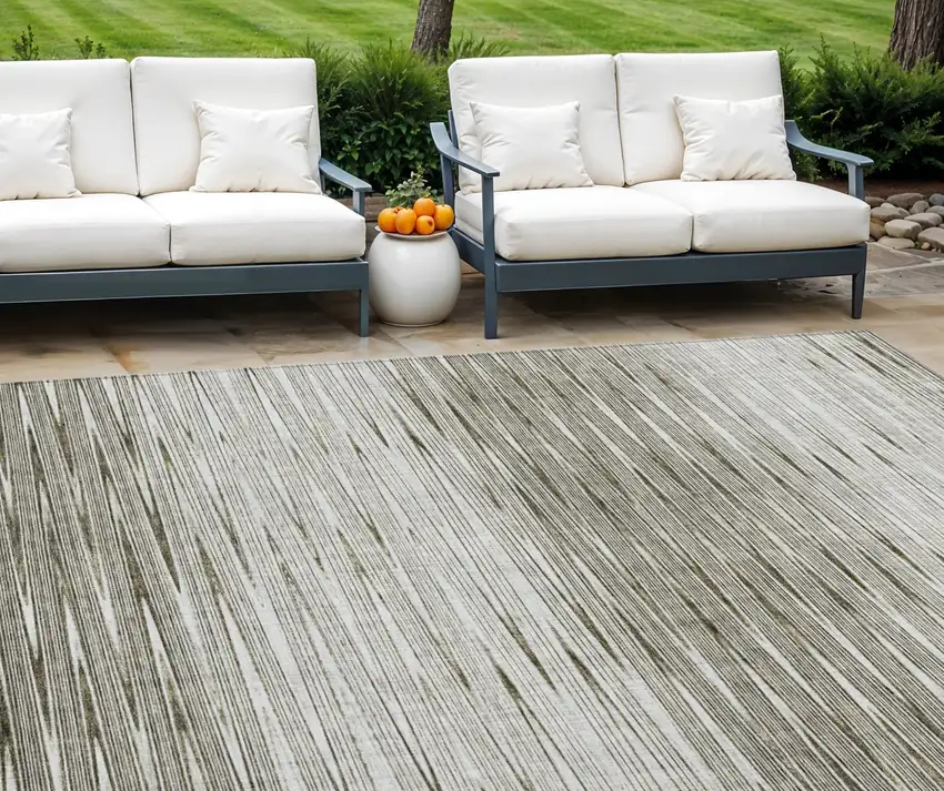 Taupe And Beige Abstract Washable Indoor Outdoor Area Rug Photo 1