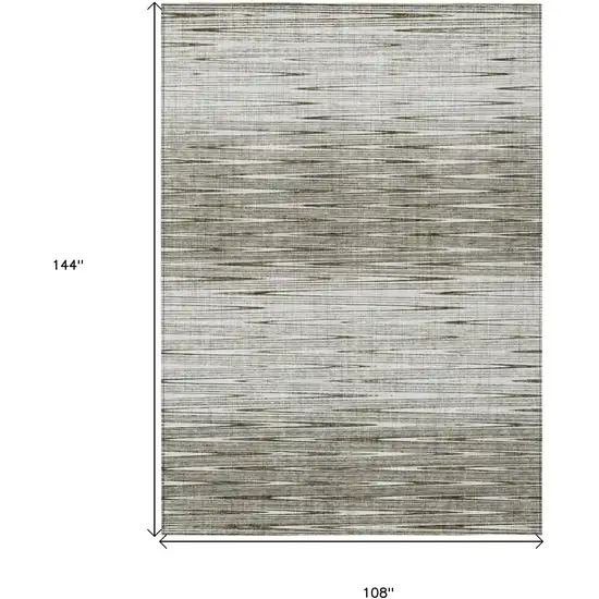 Taupe And Beige Abstract Washable Indoor Outdoor Area Rug Photo 3