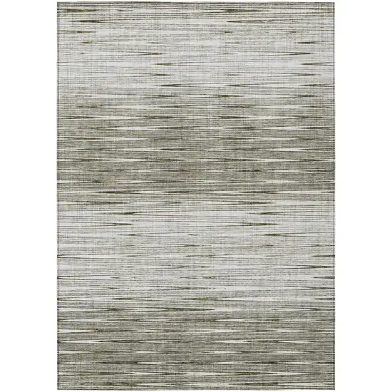 Taupe And Beige Abstract Washable Indoor Outdoor Area Rug Photo 2
